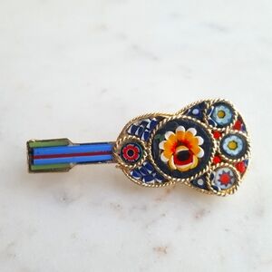 🌙Vintage Micro Mosaic Guitar Brooch